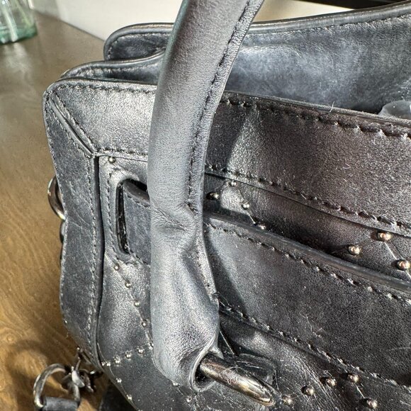 Michael Kors Hamilton Micro Stud Quilted Satchel β Black Leather Luxe! - Picture 15 of 16